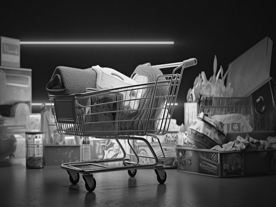 marcelmende_a_shopping_cart_full_of_white_shirts_and_other_adve_8df10285-f7cb-43ae-939f-c195ec5ed914
